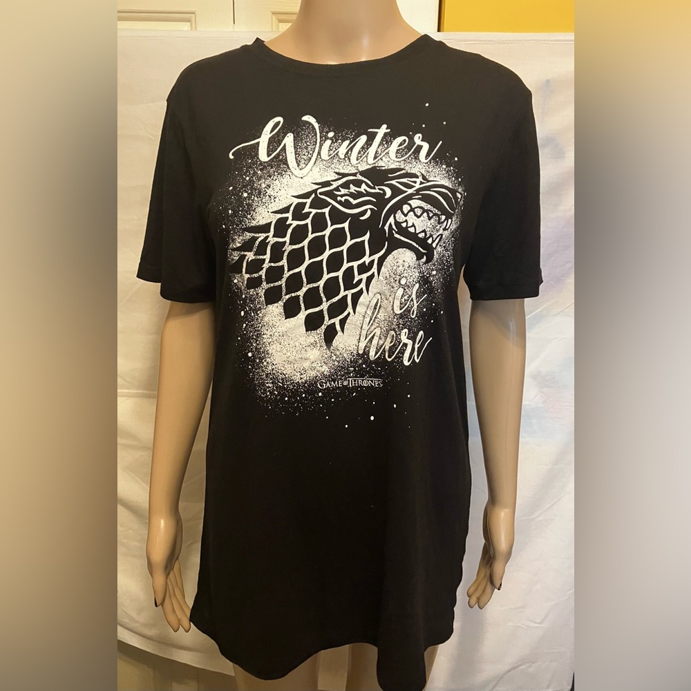 Unisex Small Black Game of Thrones Graphic T-Shirt